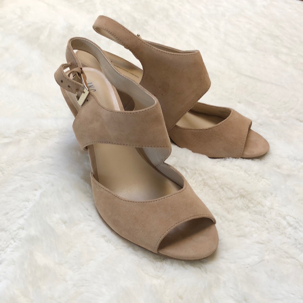 International Concepts (INC) Fama peep toe, size 7 medium width, nude